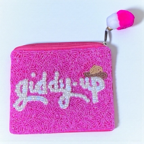 Handbags - Western Pink Beaded Clutch Bag | Giddy Up Rodeo Theme | NWT